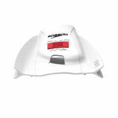 Speedo DMC Elite fins in white, lightweight swim fins designed for diving and training, shown resting on a white background.