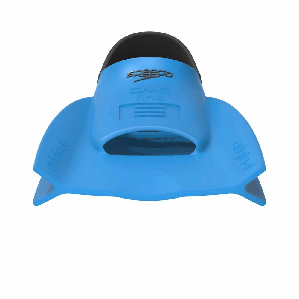 Blue Speedo DMC Original Fins for swimming, featuring a sleek design with adjustable straps and durable construction.