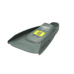 Speedo DMC Super Fins in green, lightweight swim fins with adjustable straps for snorkeling and diving activities.
