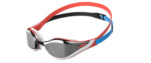 Speedo Fastskin Pure Focus Mirror Goggle - Siren Red/Black/White/Picton Blue | Allens Of Kingsbury