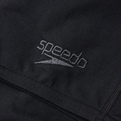 Speedo men's Eco Endurance+ jammer swimwear, showing navy blue jammers with Speedo logo, designed for competitive swimming.
