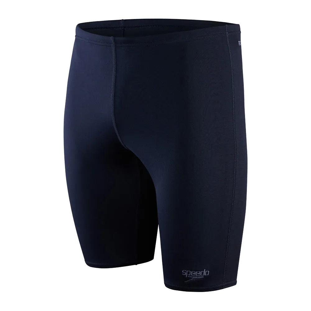 Speedo men's Eco Endurance+ navy blue jammers swimwear for competitive and training swimming.