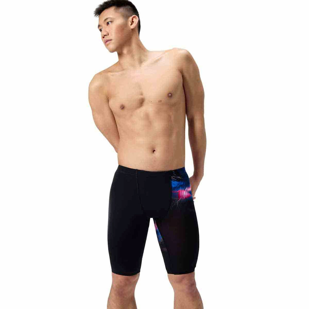 Speedo Mens ML Placement Printed Jammer - Electro Static/Black | Allens Of Kingsbury