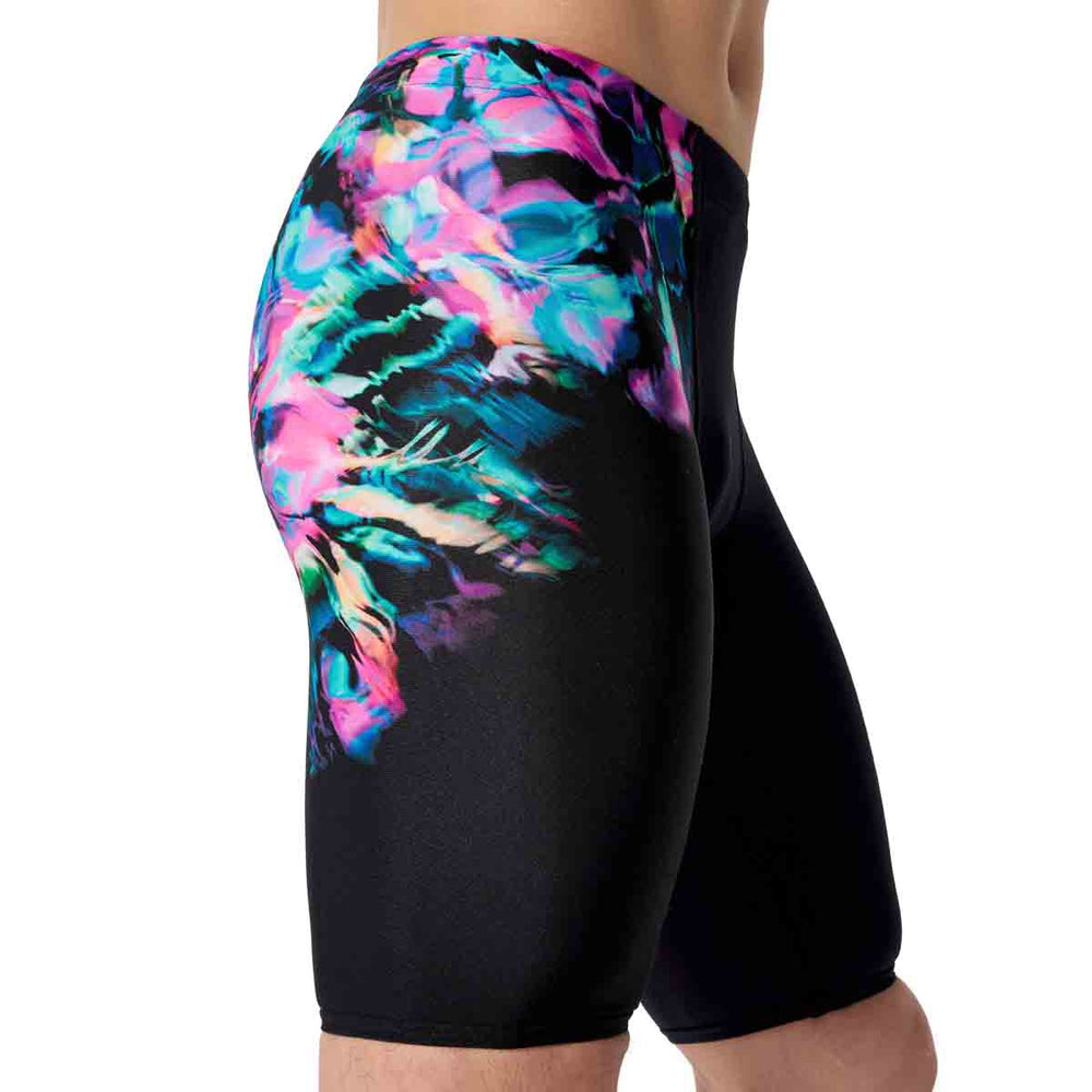 Speedo Mens ML Placement Printed Jammer - Glitchy Garden/Black | Allens Of Kingsbury