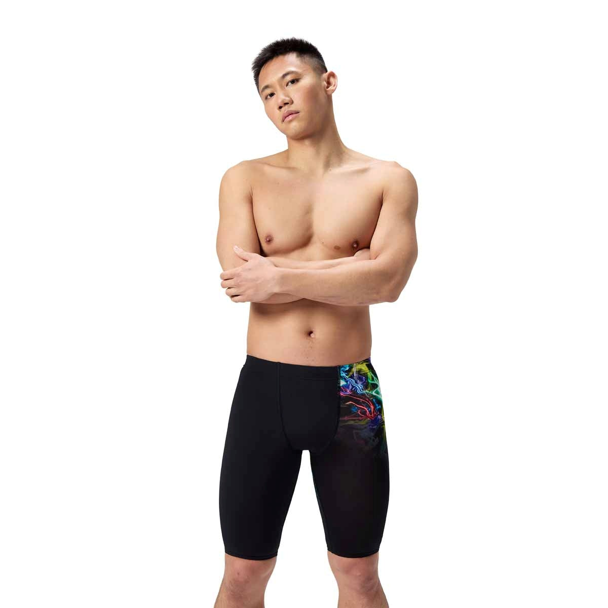 Speedo Mens ML Placement Printed Jammer - Static Volta/Black | Allens Of Kingsbury