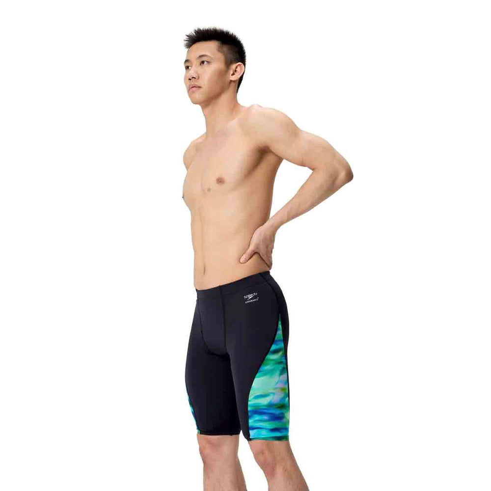 Speedo Mens ML Printed Side Spliced Jammer - Sunset Grove/Black | Allens Of Kingsbury