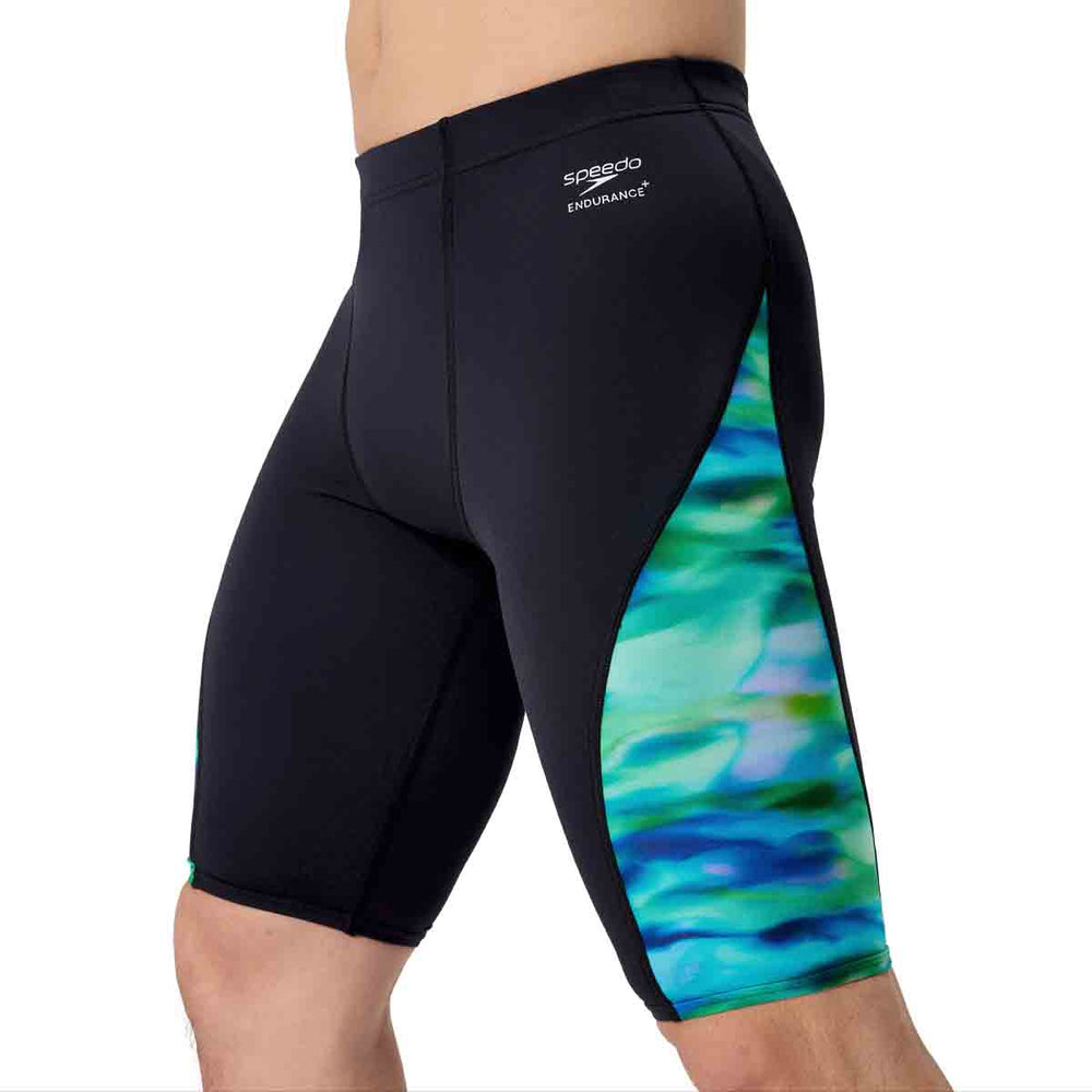 Speedo Mens ML Printed Side Spliced Jammer - Sunset Grove/Black | Allens Of Kingsbury