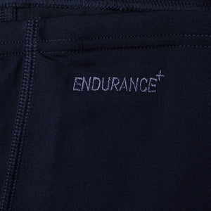 Speedo Boys Eco Endurance+ navy jammers for swimming, featuring durable, eco-friendly fabric and a snug fit for young swimmers.