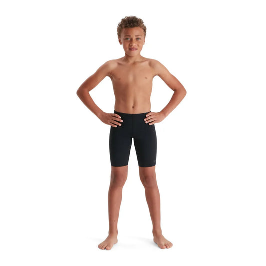 Speedo boys' Eco Endurance+ jammer for ages 5-6, navy blue swim jammers with Speedo logo, designed for durability and comfort 1000