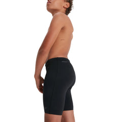 Speedo Boys Eco Endurance+ jammer swimwear for ages 5-6, featuring durable, chlorine-resistant fabric with a sleek blue design.