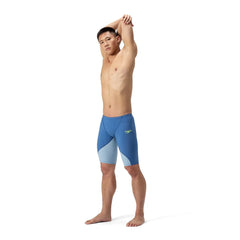 Speedo men's Fastskin LZR Ignite jammer in Nite and Acadia Blue, designed for competitive swimming and performance training.