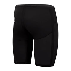 Speedo men's Fastskin LZR Pure Valor 2 black jammer swimsuits for competitive swimming.