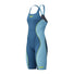 Speedo Girls Fastskin HyperSpark Solid Openback Kneeskin - Night/Sevres Blue