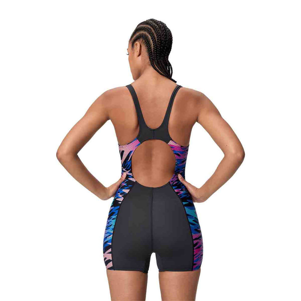 Speedo Womens HyperBoom Splice Muscleback Legsuit - Anthracite/Margarita Pink | Allens Of Kingsbury