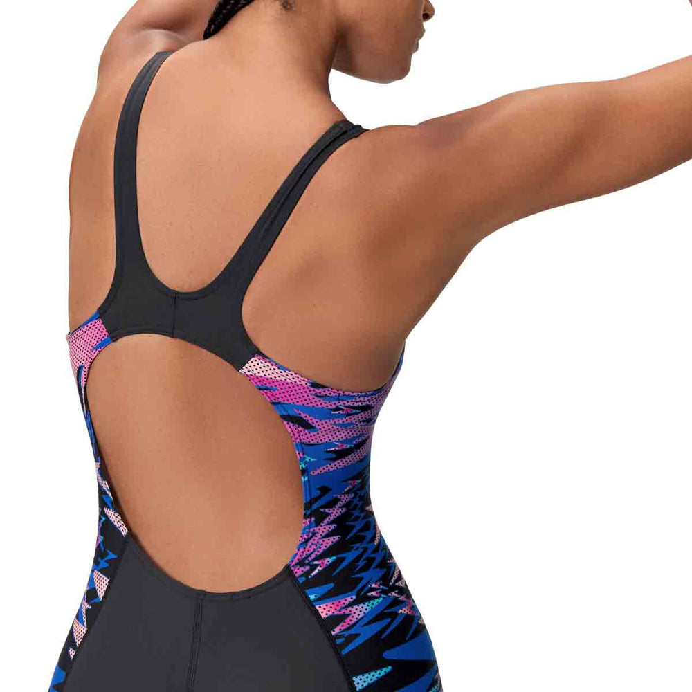 Speedo Womens HyperBoom Splice Muscleback Legsuit - Anthracite/Margarita Pink | Allens Of Kingsbury