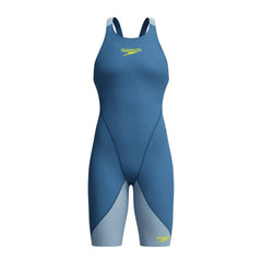 Speedo Fastskin Junior LZR Ignite kneesuit for kids, in Nite and Acadia Blue, designed for competitive swimming.