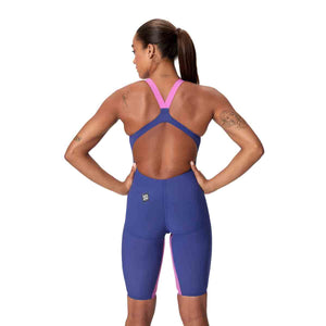 Speedo Womens Fastskin LZR Pure Valor 2.0 Openback Kneeskin - Noble Navy/Jelly | Allens Of Kingsbury