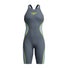 Speedo Womens Fastskin LZR Pure Intent 2.0 Openback Kneeskin - Grey Lead/Acadia Blue/Hyper Yellow