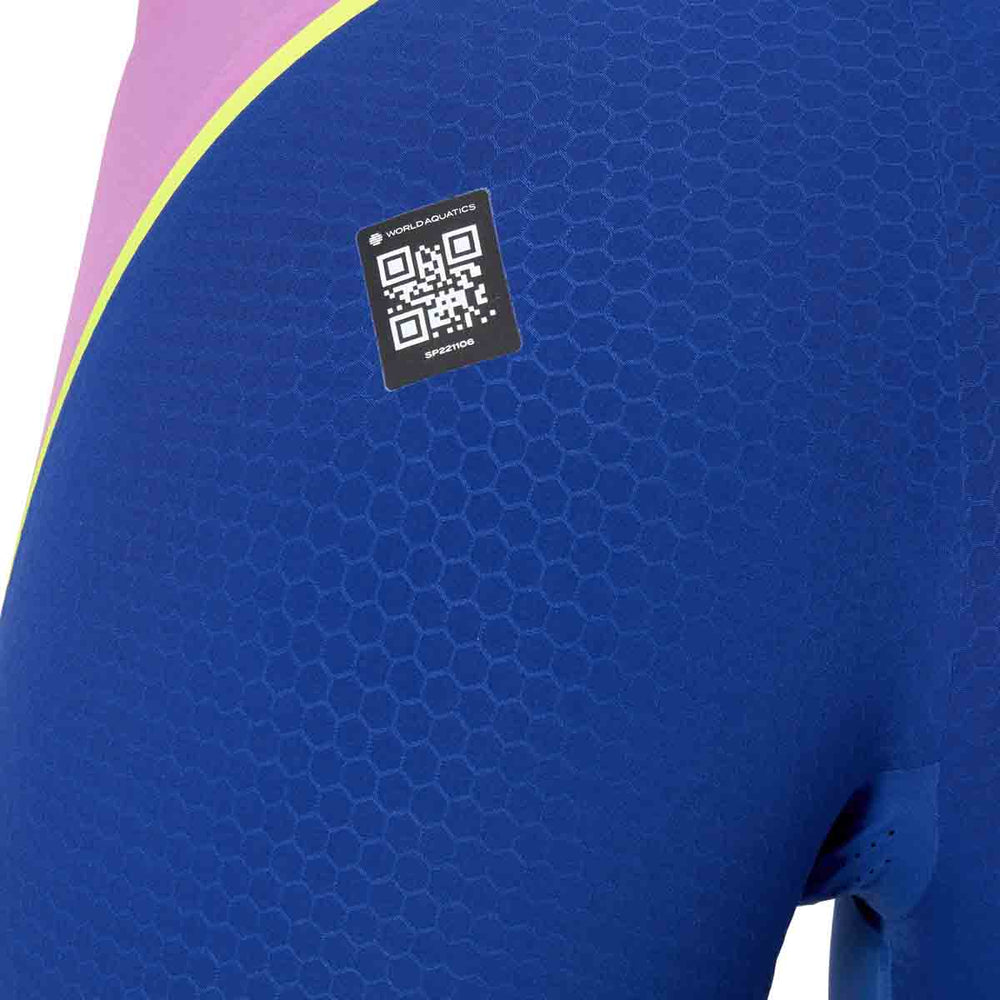Speedo Womens Fastskin LZR Pure Intent 2.0 Openback Kneeskin - Noble Navy/Jelly/Hyper Yellow | Allens Of Kingsbury