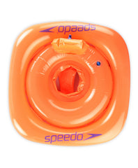 Orange Speedo Seasquad swimseat for 0-1 years, a comfortable and secure swim aid for young children in the water.