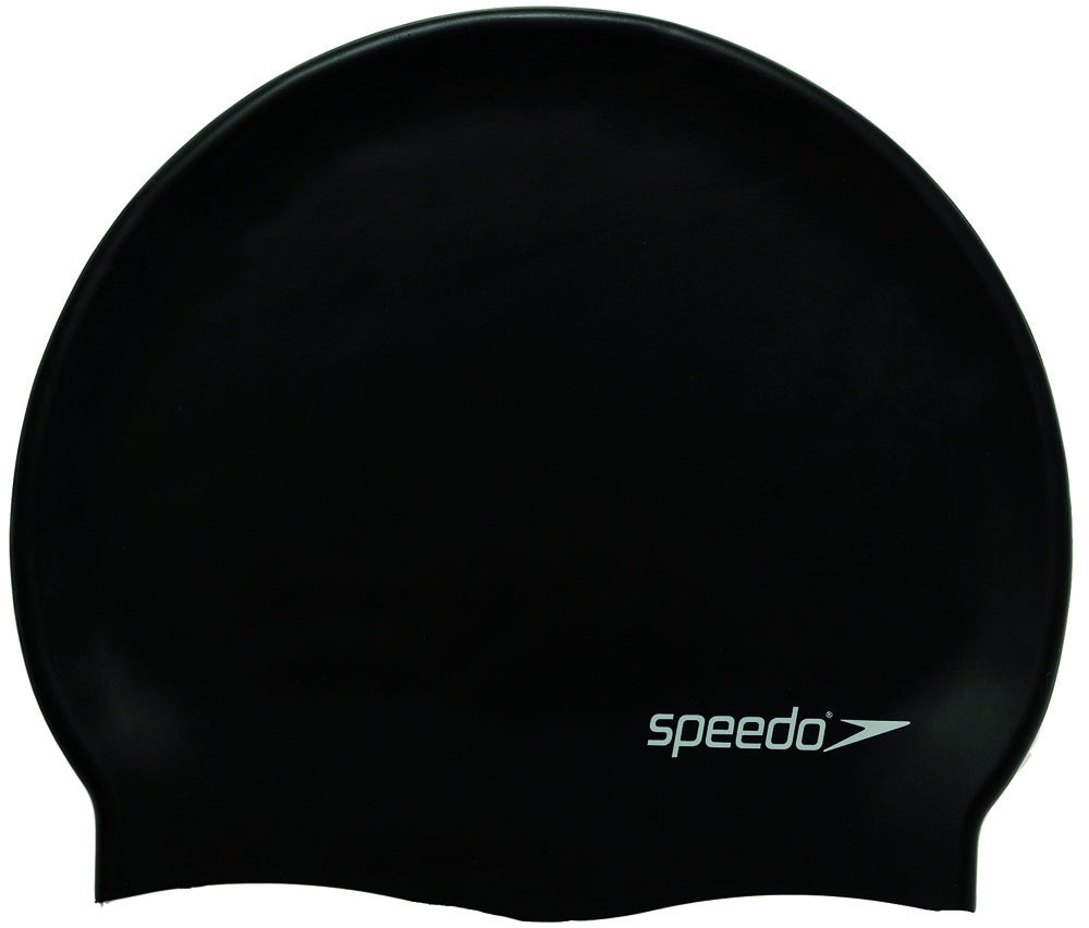 Speedo Flat Silicone Swimming Cap - Black | Allens Of Kingsbury