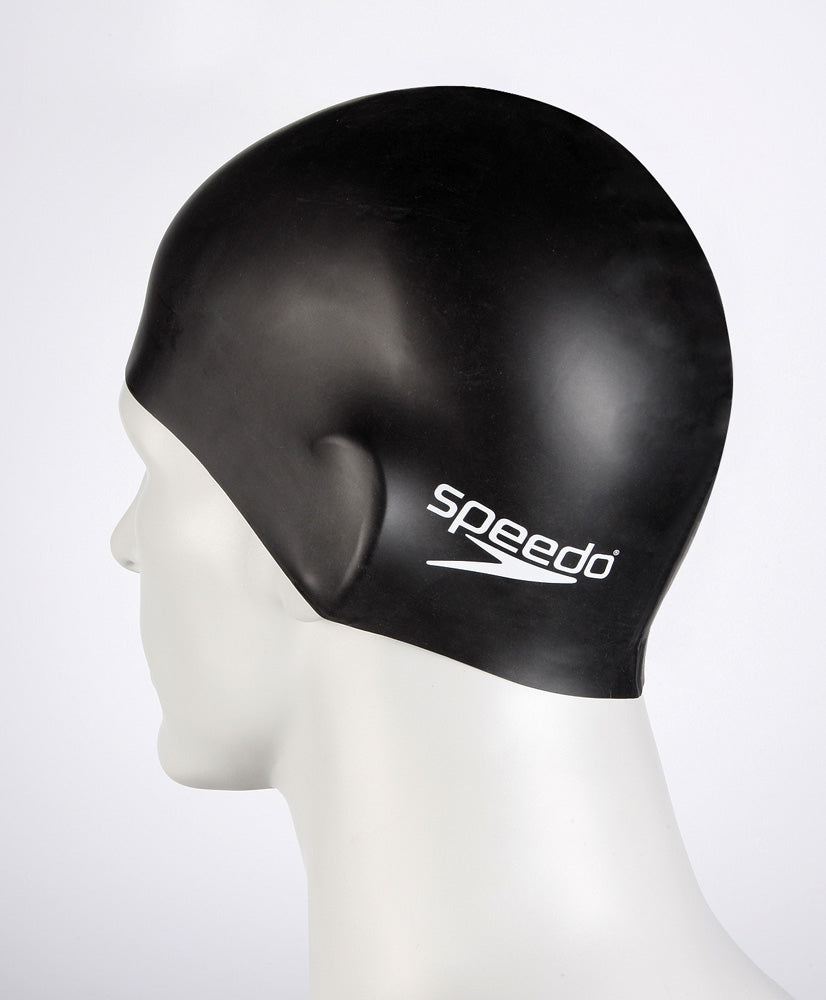 Speedo Flat Silicone Swimming Cap - Black | Allens Of Kingsbury
