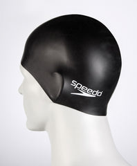 Speedo Flat Silicone Swimming Cap - Black | Allens Of Kingsbury