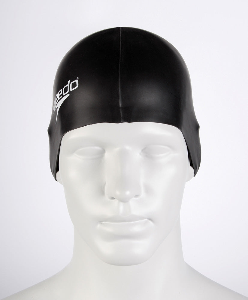 Speedo Flat Silicone Swimming Cap - Black | Allens Of Kingsbury