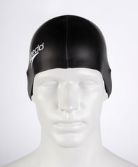 Speedo Flat Silicone Swimming Cap - Black | Allens Of Kingsbury