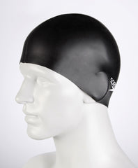 Speedo Flat Silicone Swimming Cap - Black | Allens Of Kingsbury
