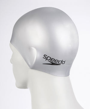 Speedo Flat Silicone Swimming Cap - Silver | Allens Of Kingsbury