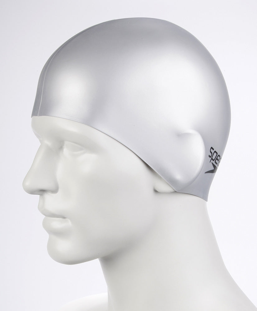 Speedo Flat Silicone Swimming Cap - Silver | Allens Of Kingsbury