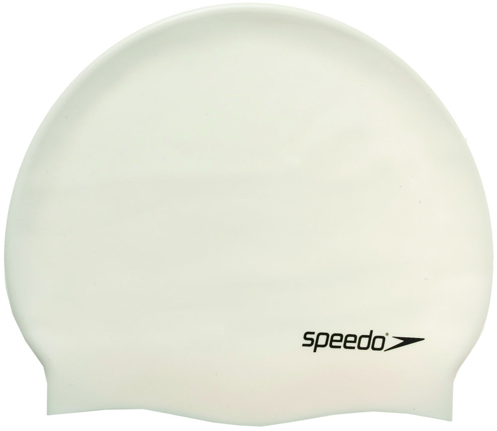 Speedo Flat Silicone Swimming Cap - White | Allens Of Kingsbury
