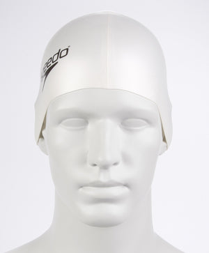 Speedo Flat Silicone Swimming Cap - White | Allens Of Kingsbury