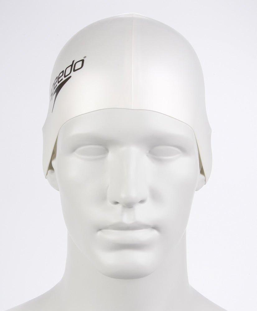 Speedo Flat Silicone Swimming Cap - White | Allens Of Kingsbury
