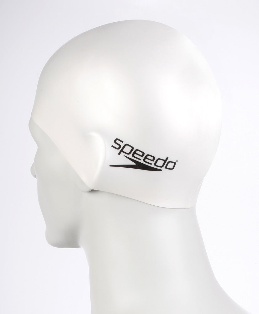 Speedo Flat Silicone Swimming Cap - White | Allens Of Kingsbury