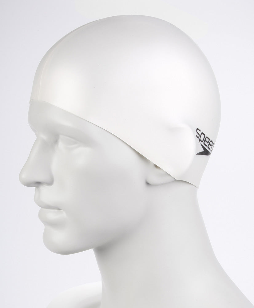 Speedo Flat Silicone Swimming Cap - White | Allens Of Kingsbury