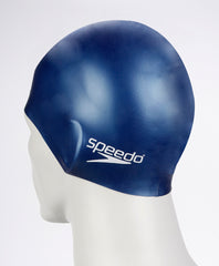 Speedo Plain Flat Silicone Swimming Cap - Blue | Allens Of Kingsbury