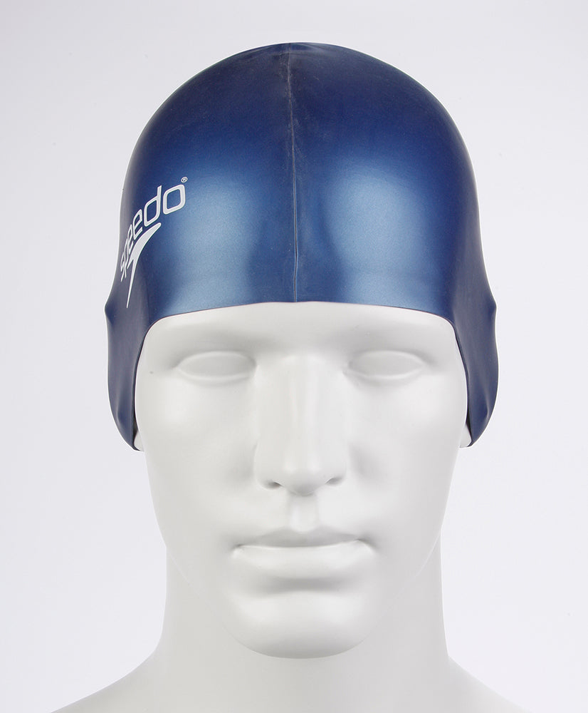 Speedo Plain Flat Silicone Swimming Cap - Blue | Allens Of Kingsbury