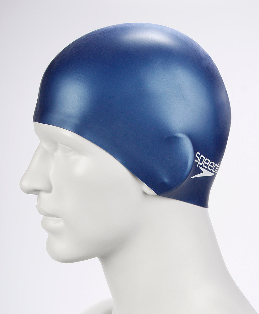 Speedo Plain Flat Silicone Swimming Cap - Blue | Allens Of Kingsbury
