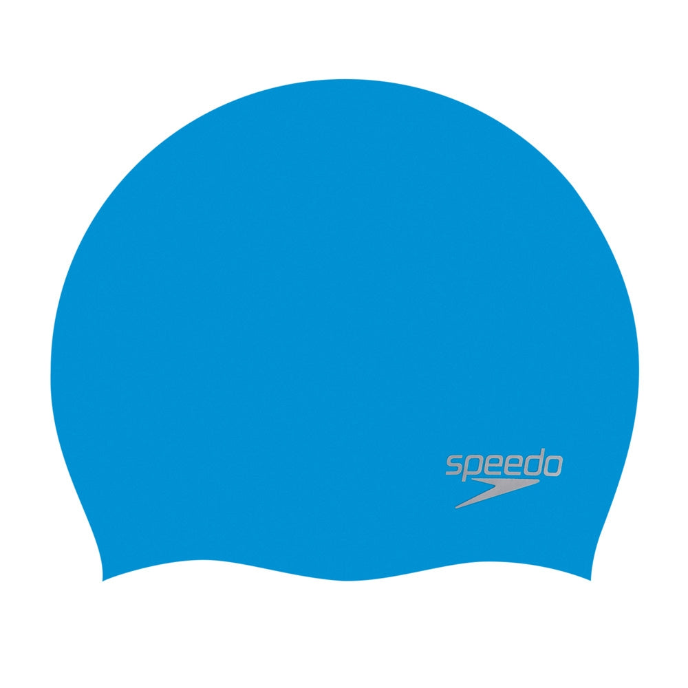 Speedo Plain Moulded Silicone Swimming Cap - Blue | Allens Of Kingsbury