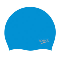 Speedo Plain Moulded Silicone Swimming Cap - Blue | Allens Of Kingsbury