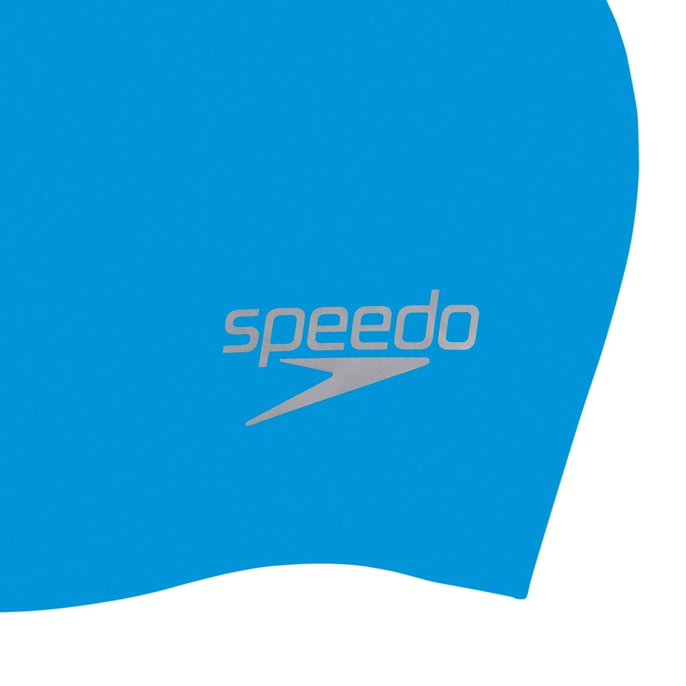 Speedo Plain Moulded Silicone Swimming Cap - Blue | Allens Of Kingsbury