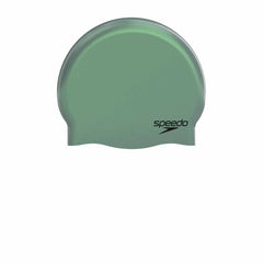 Speedo Plain Moulded Silicone Swimming Cap - Green | Allens Of Kingsbury