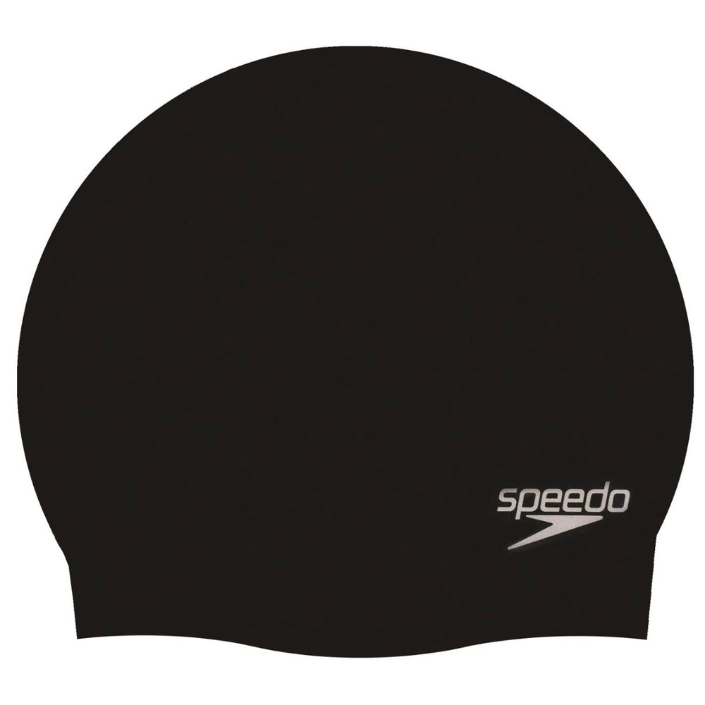 Speedo Plain Moulded Swimming Cap - Black | Allens Of Kingsbury