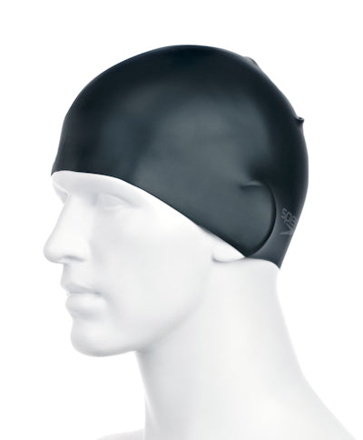 Speedo Plain Moulded Swimming Cap - Black | Allens Of Kingsbury