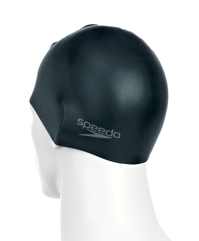 Speedo Plain Moulded Swimming Cap - Black | Allens Of Kingsbury