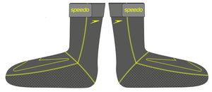 Black Speedo OW swim socks with snug fit and textured soles, designed for comfort and grip in the water.