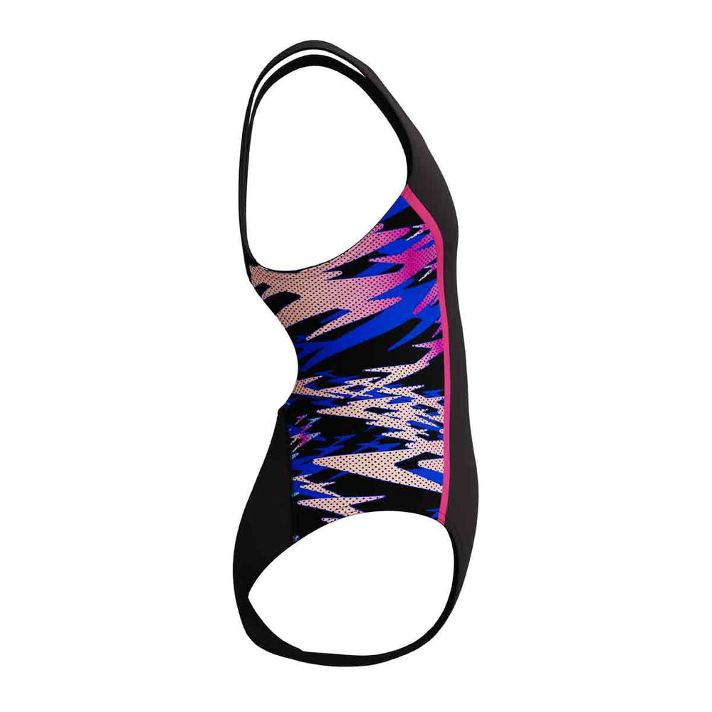 Speedo Girls HyperBoom Splice Muscleback Swimsuit - Anthracite/Margarita Pink | Allens Of Kingsbury