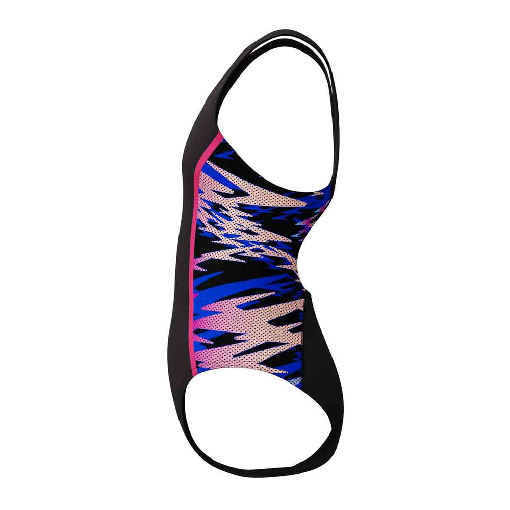 Speedo Girls HyperBoom Splice Muscleback Swimsuit - Anthracite/Margarita Pink | Allens Of Kingsbury